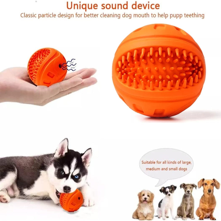 Rubber Teeth Cleaning Pet Strange Call Ball Pet Supplies (Orange)