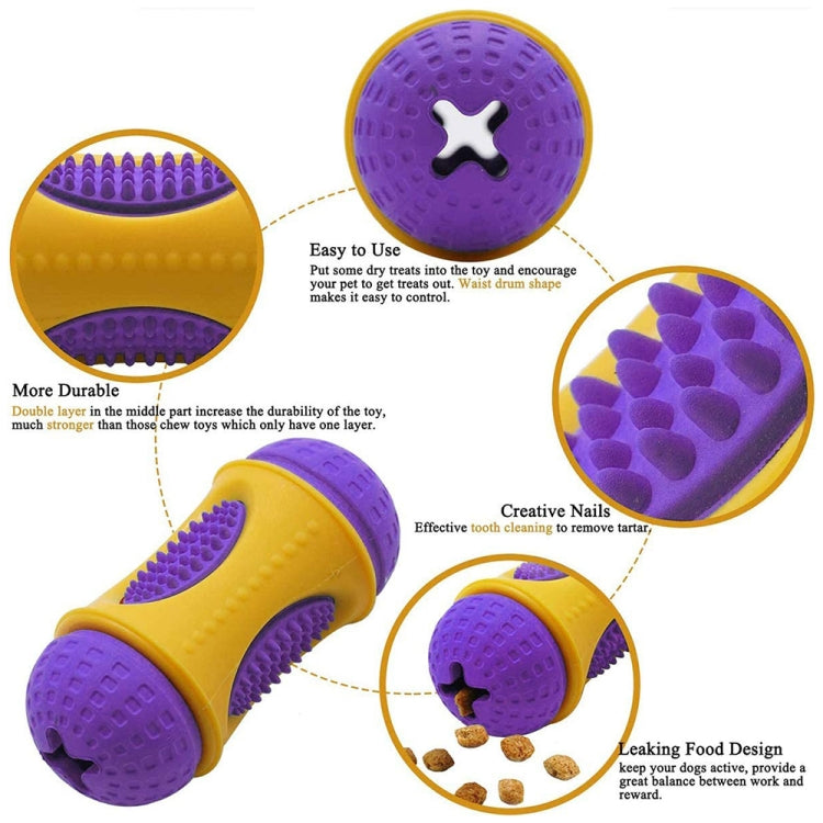 Natural Rubber+TPR Material Waist Drum Shape Dog Missing Food Toy Pet Products