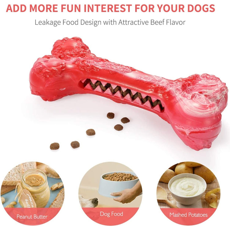 Rubber Bone Shape Dog Tooth Cleaning and Leakage Toy Pet Products