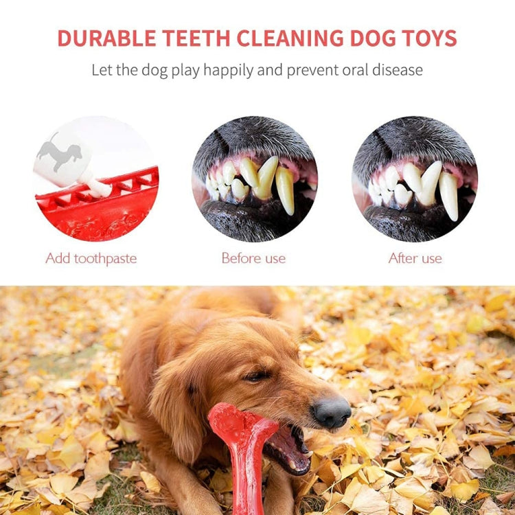 Rubber Bone Shape Dog Tooth Cleaning and Leakage Toy Pet Products