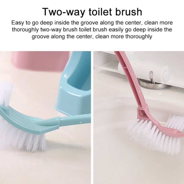 Sided Curved Handle Toilet Brush Toilet Cleaning Brush Back No Dead Toilet Cleaning Brush, Random Color Delivery