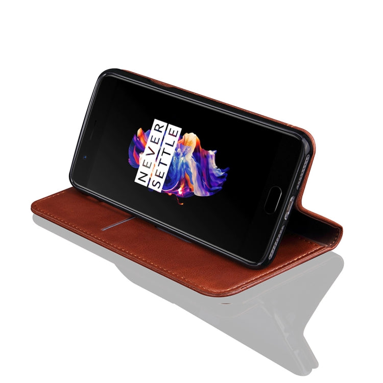 For OnePlus 5T Retro Crazy Horse Texture Casual Style with Absorption Horizontal Flip Leather Case with Holder & Card Slots & Wallet
