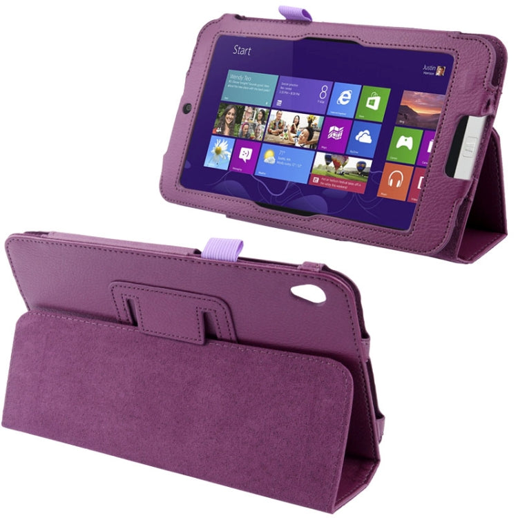 Litchi Texture Horizontal Flip Leather Case with Holder for Acer Iconia W3