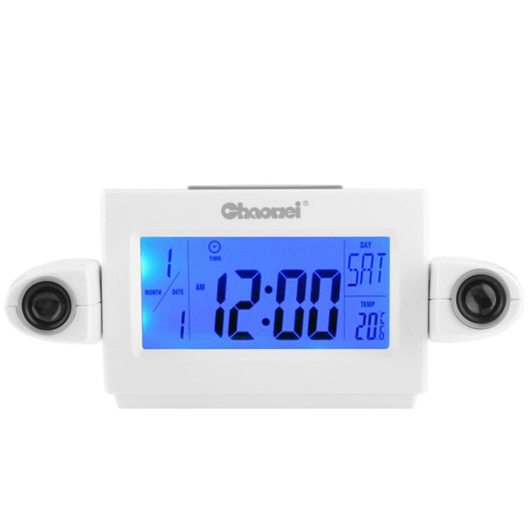 Sound Controlled Backlight LCD Display Projection Clock with Digital Calendar & Temperature, CW8373(Grey)