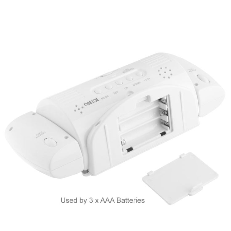 Sound Controlled Backlight LCD Display Projection Clock with Digital Calendar & Temperature, CW8373(Grey)