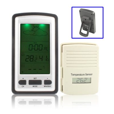 Wireless Weather Station LCD Display Clock with Perpetual Calendar / Temperature / Humidity / Remote Sensor / Weather Forecast Tendency / Alarm / LED Backlight