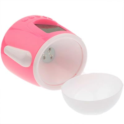 Android Robot Colorful Music Starry Star Sky Projection Alarm Clock(Pink)