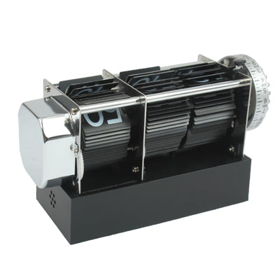 Skeleton Metal Digital Auto Flip 3 Pages Clock Desktop with Decorative Clock Alarm Clock- Internal Gear Operated (Size: 165x80x60mm)(Black)