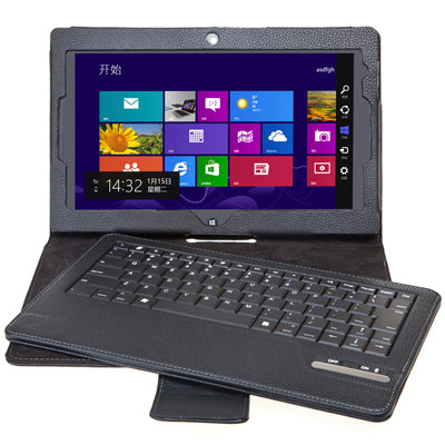 Detachable Bluetooth Keyboard Leather Tablet Case With Holder for ThinkPad Tablet 2 , Operating Distance: 10m(Black)
