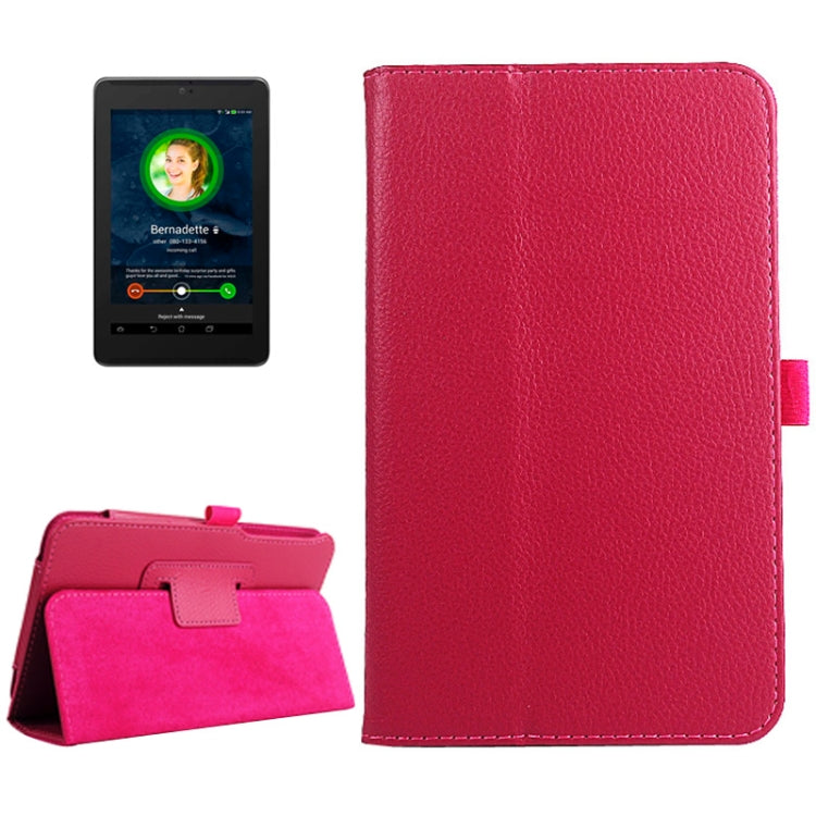 Litchi Texture Leather Case with Holder for ASUS Fonepad 7 / FE170CG