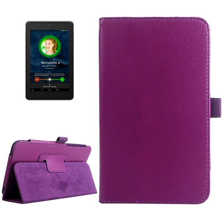 Litchi Texture Leather Case with Holder for ASUS Fonepad 7 / FE170CG