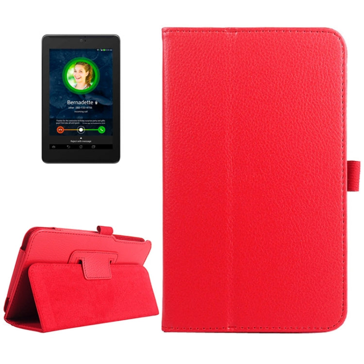 Litchi Texture Leather Case with Holder for ASUS Fonepad 7 / FE170CG