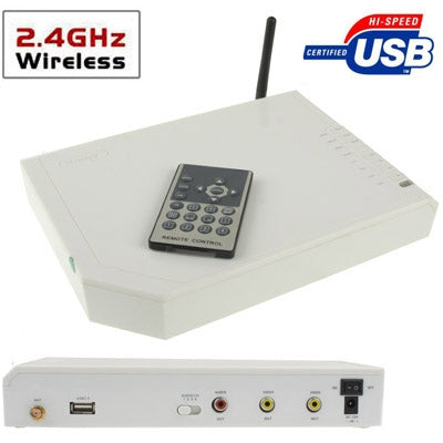 USB 2.0 2.4GHz Wireless Receiving 4-Channel Multiplexer (Monitor)(White)
