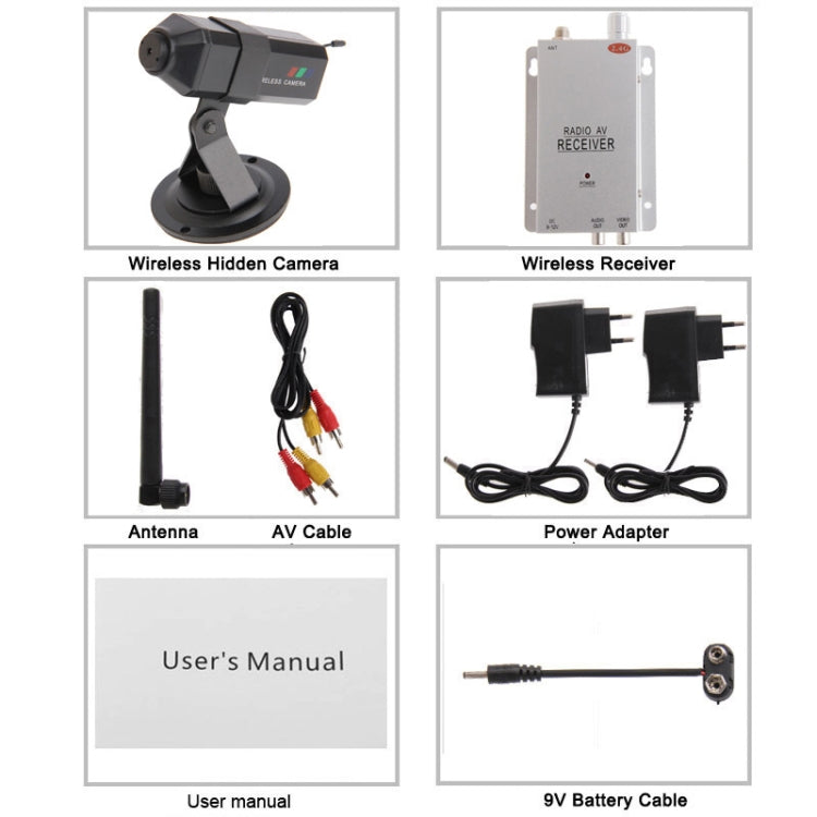 2.4GHz Wireless Camera and Receiver, Wireless Surveillance System, Support 4 camera