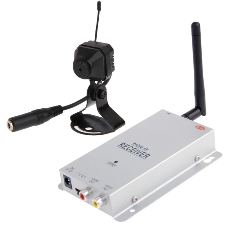 2.4GHz  Wireless Camera and Receiver, Built in Microphone for Audio Monitoring, Max Support 4 Cameras
