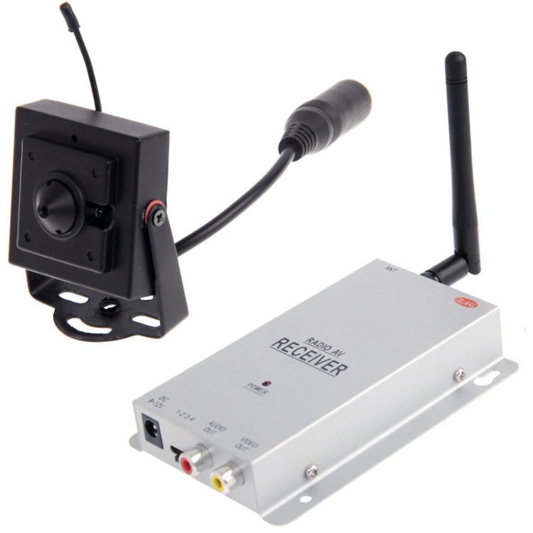 2.4GHz Wireless Camera and Receiver, Built in Microphone for Audio Monitoring, Support ccd 420 tv line.