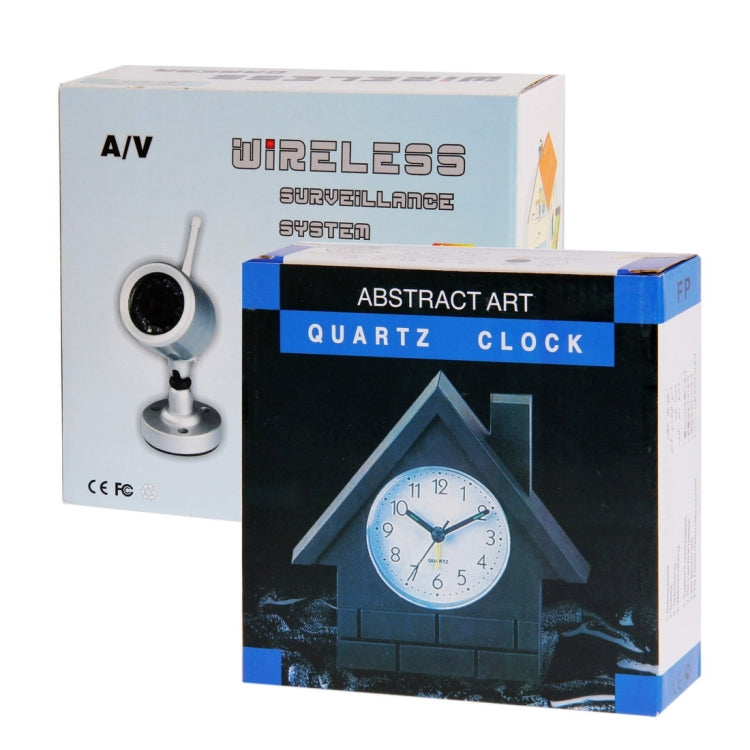2.4G Wireless Hidden Clock Style Camera and Receiver, Built in microphone for audio monitoring, Max support 4 camera