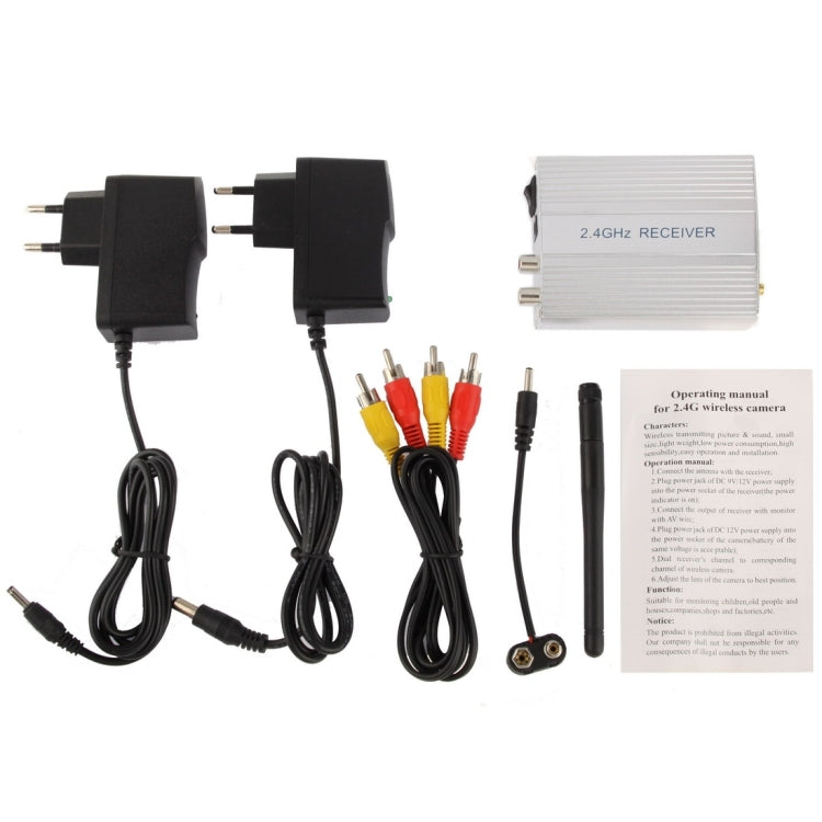 Wall Hanging Clock Hidden Camera & 2.4 Wireless receiver, Built in microphone for audio monitoring, Max support 4 camera (Clock Random Color Delivery)