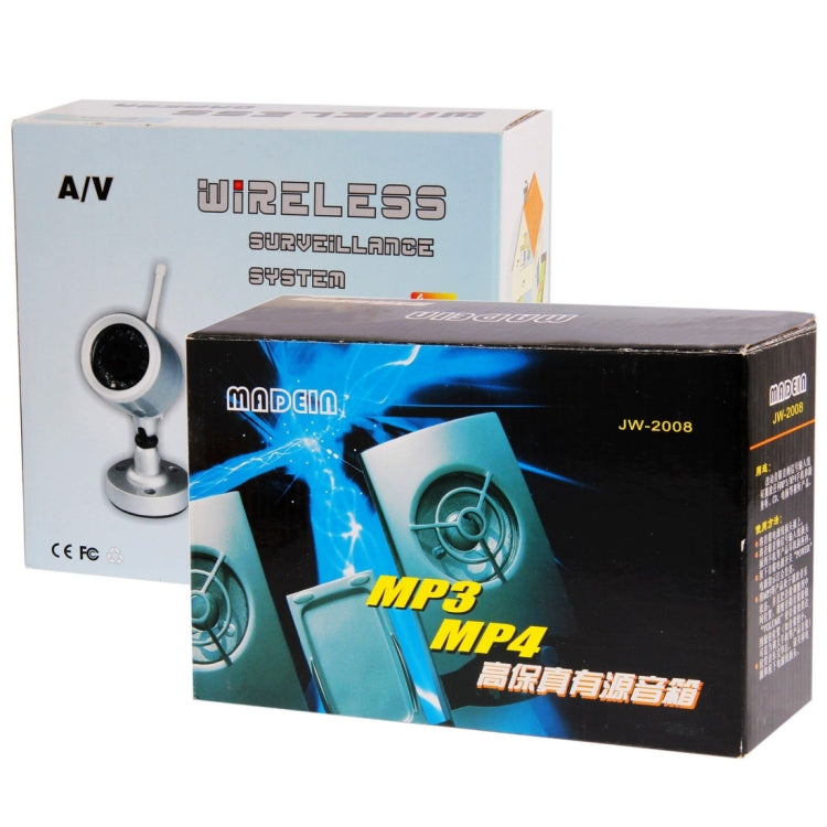 2.4G Wireless Hidden Speaker Style Camera and Receiver, Built in microphone for audio monitoring,Max support 4 camera