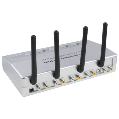 Wireless Security System 4Ch Network DVR W/4 IR Cameras, Night Vision Distance: 10m(Silver)