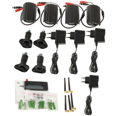 2.4GHz USB DVR Digital Wireless 4 x IR Camera Security System (W701DK1)(Black)
