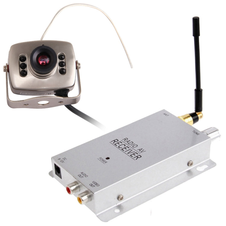 1.2G Wireless Receiver and Infrared Camera 6 LED, Wireless Surveillance System, Unobstructed Effective Range: 50m -100m