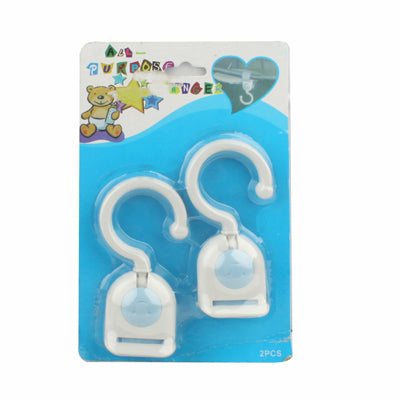2x Smile Face Style Hook with hook and loop fastener Strap(White)