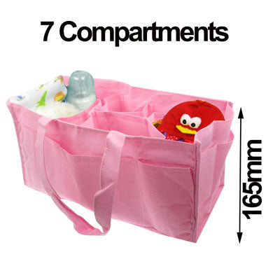 Double-Deck Non-Woven Fabric Mommy Diaper Hand Bag with 7 Compartments