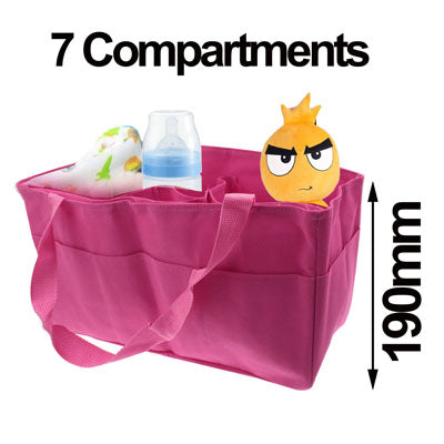 Double-Deck Thickened Non-Woven Fabric Mommy Diaper Hand Bag with 7 Compartments