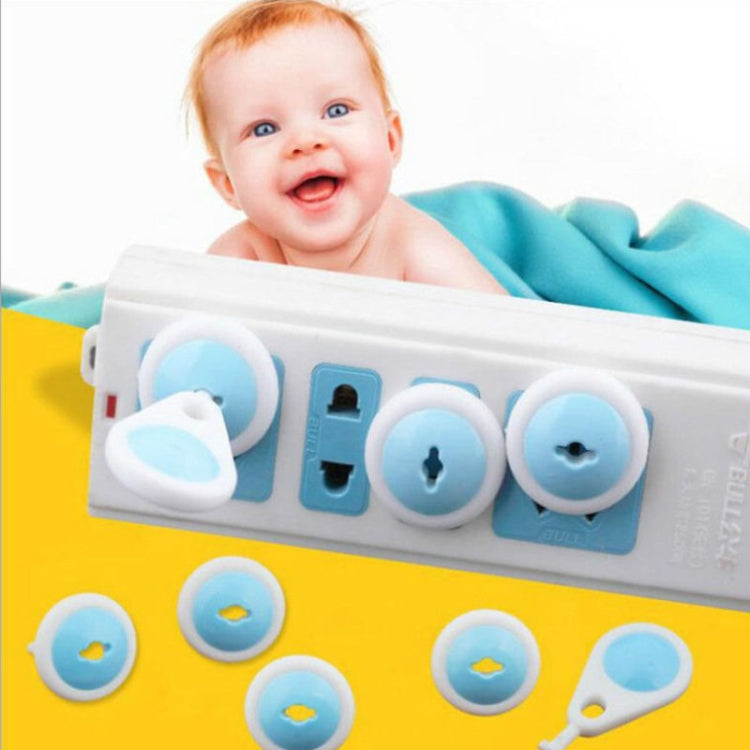 6 x Electrical Security Socket Lock Keep Baby Children Kids Safe for 2 Plug Sockets(Baby Blue)