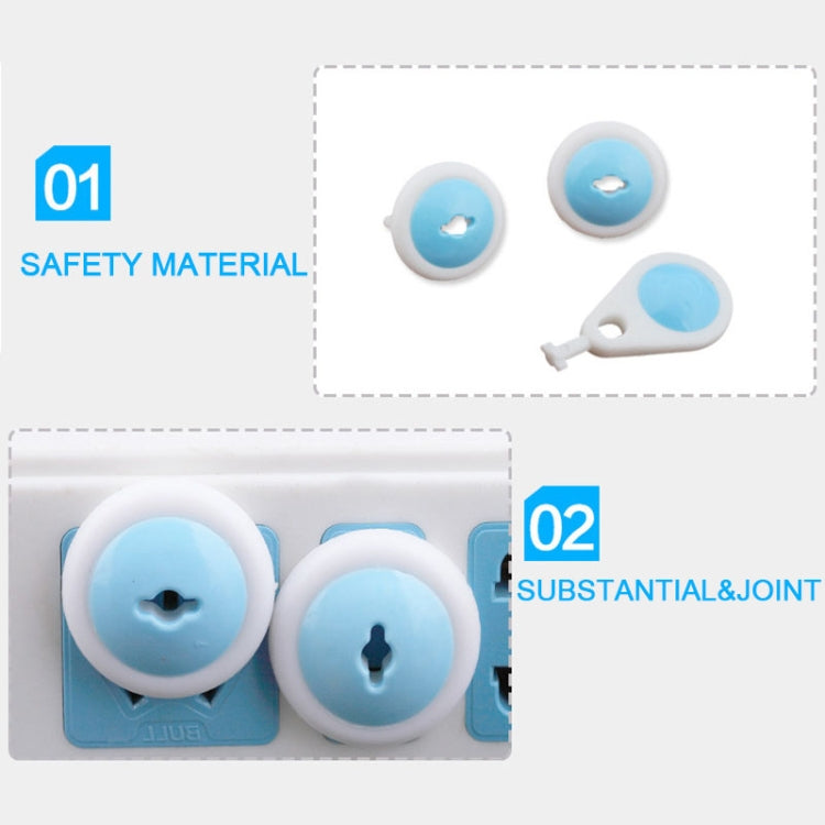 6 x Electrical Security Socket Lock Keep Baby Children Kids Safe for 2 Plug Sockets(Baby Blue)