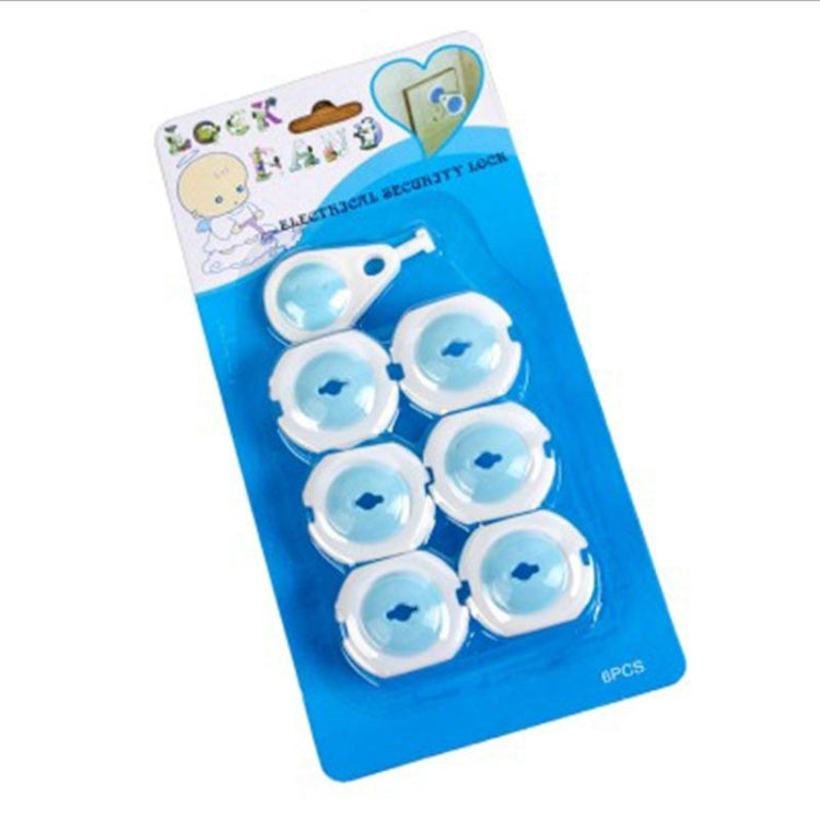 6 x Electrical Security Socket Lock Keep Baby Children Kids Safe for 2 Plug Sockets(Baby Blue)