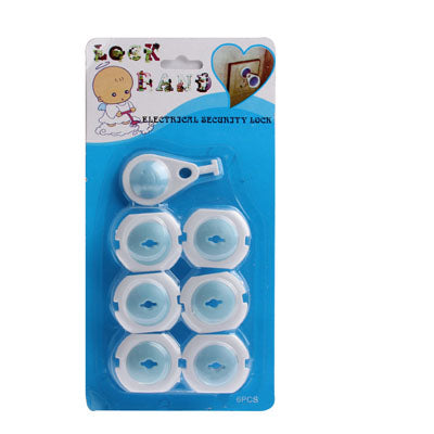 6 x Electrical Security Socket Lock Keep Baby Children Kids Safe for 3 Plug Sockets(Baby Blue)