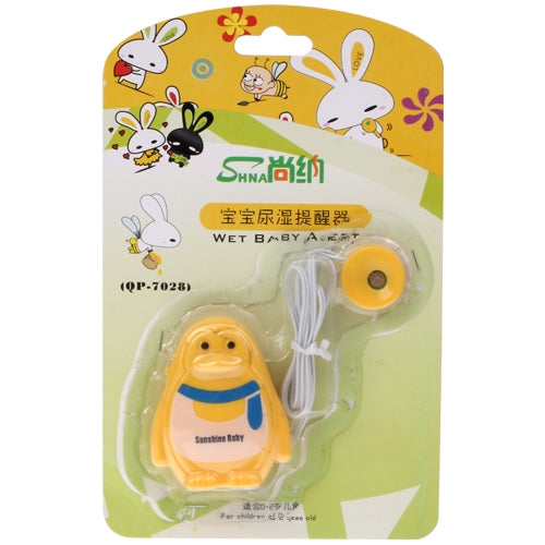 Lovely Penguin Style Wet Baby Alert Monitor Music Reminder Toy Monitoring Device(Yellow)