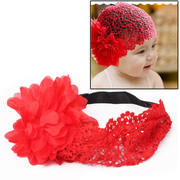 Fashion Girls Infant Tulle Lace Headwear / Flower Hair Band / Lovely Princess Hairband(Red)