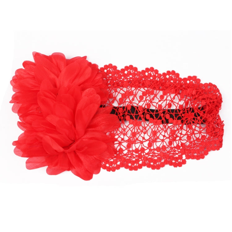Fashion Girls Infant Tulle Lace Headwear / Flower Hair Band / Lovely Princess Hairband(Red)