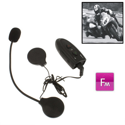 Motorcycle Helmet Dedicated Bluetooth Headset with FM Function for All Bluetooth Mobile Phone(Black)