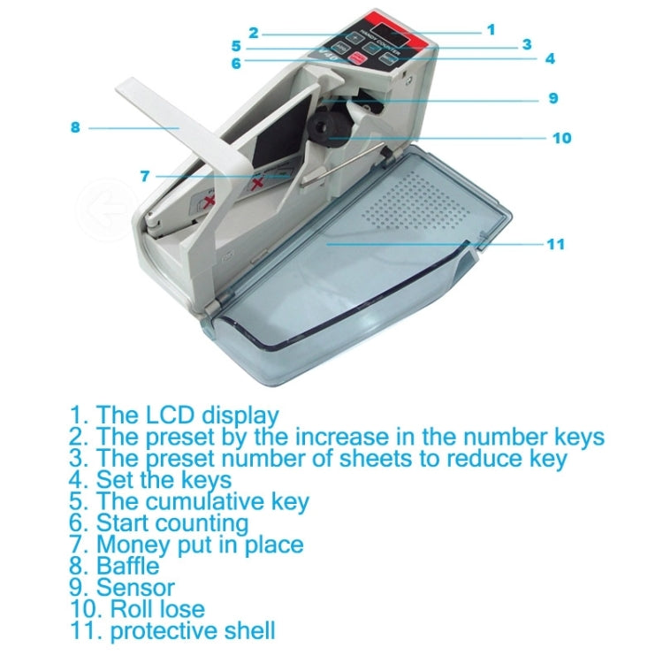 YBC-V40 Mini Portable Multi Paper Currency Counting Money Counter