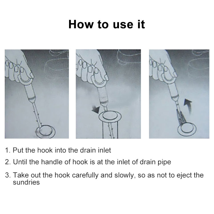 Drain & Hair Removal Tool Drain Dredge Pipe Sewer Cleaner Hook(Orange)