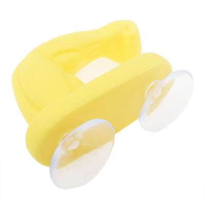 Arm Shape Dual Suction Cup Bag / Towel Hooks(Yellow)