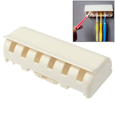 Wall-mounted Toothbrush Holder for 6 Brushes(White)