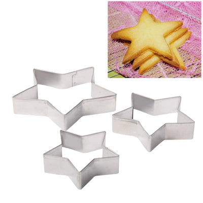 3 PCS Pentagram Shape Food Processing Machine for Soft Biscuit Machine / Cake Biscuit Moulds(Silver)