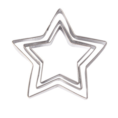 3 PCS Pentagram Shape Food Processing Machine for Soft Biscuit Machine / Cake Biscuit Moulds(Silver)