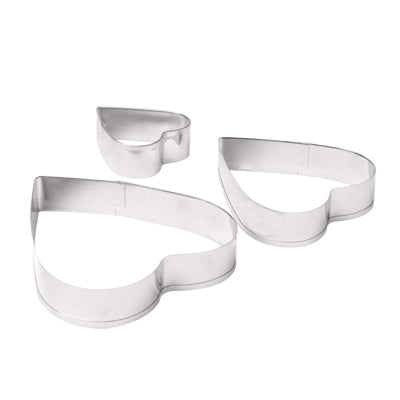 3 PCS Heart Shape Food Processing Machine for Soft Biscuit Machine / Cake Biscuit Moulds(Silver)