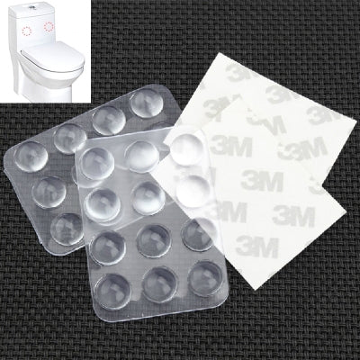 24pcs Transparent Silicone Shock Absorber Soft Cushion for Closestool(Transparent)