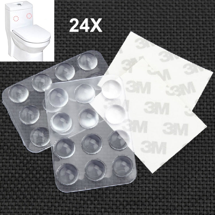 24pcs Transparent Silicone Shock Absorber Soft Cushion for Closestool(Transparent)