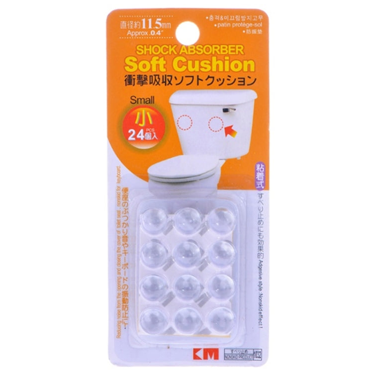 24pcs Transparent Silicone Shock Absorber Soft Cushion for Closestool(Transparent)