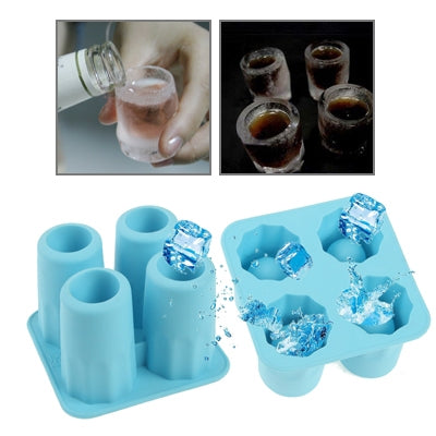 Shot Glasses Style Silicone Ice Cube Tray (Random Color Delivery)