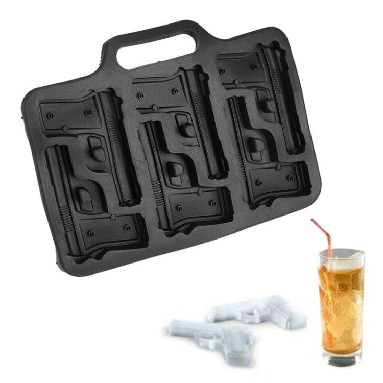 Silicon Handgun Shaped Ice Cube Tray (Random Delivery)(Red)