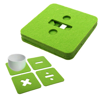 4 Green Life Mathematical Symbol Cup Mat / Sweet Cup Pad / Coaster(Green)